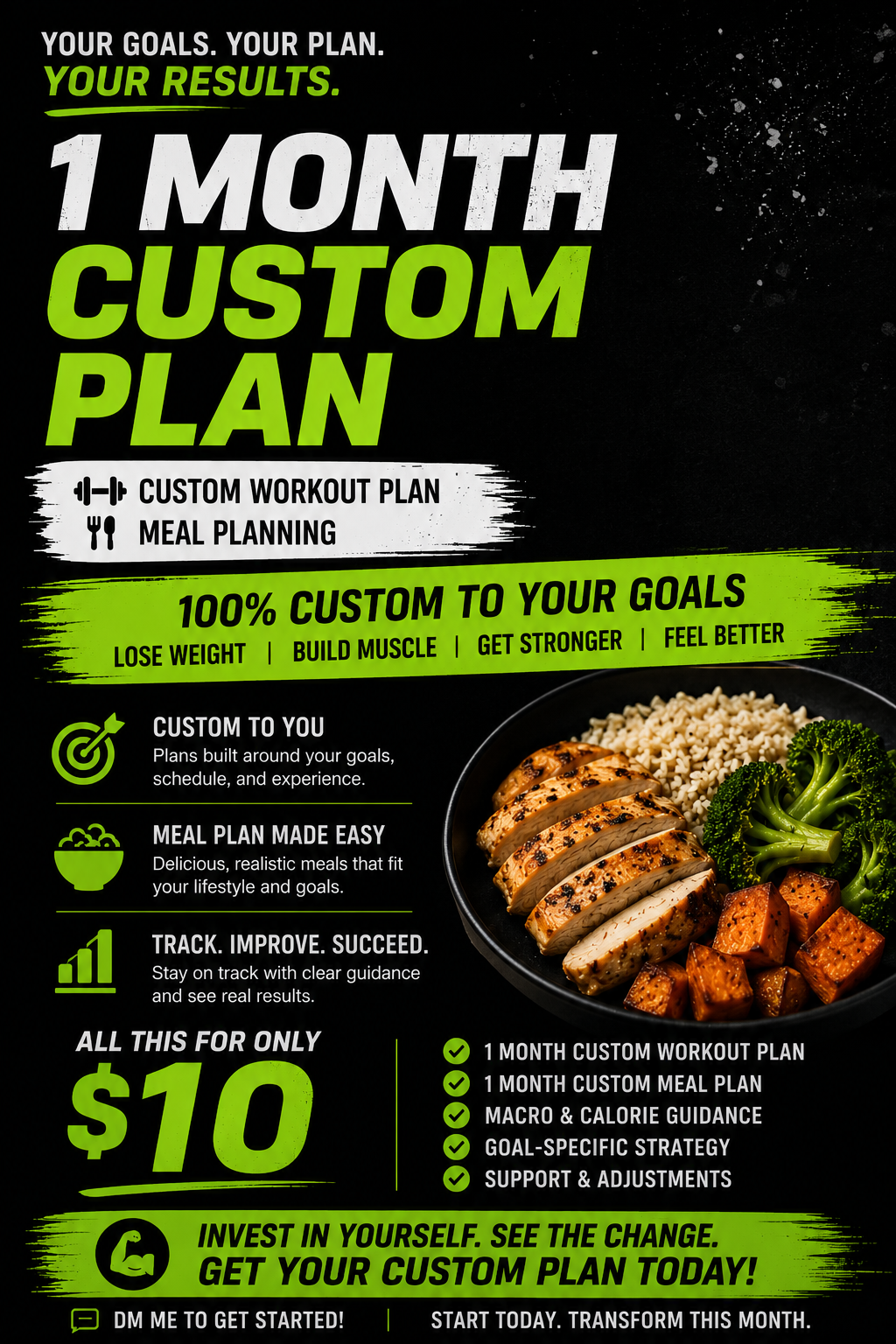1 Month workout & meal planning